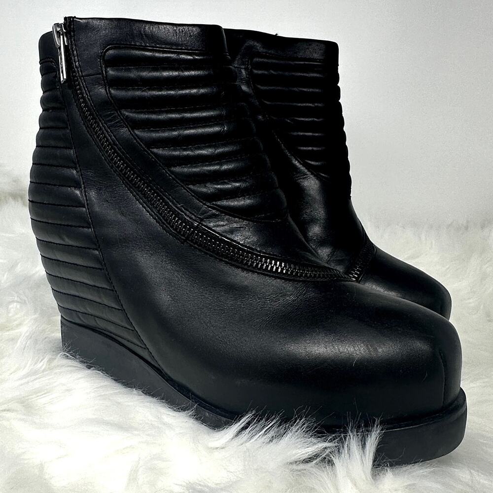 Ash Tiffany Leather Wedge Boots Size 9 EU 40